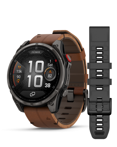 010-03198-40 FENIX 8 PRO, LTE, 47MM,SAPH,CRBNGRYTI,BLK/CHSNT LTH