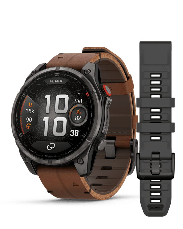 010-03198-40 FENIX 8 PRO, LTE, 47MM,SAPH,CRBNGRYTI,BLK/CHSNT LTH