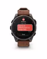 Garmin fēnix® 8 Pro – 47 mm, AMOLED - Sapphire, Karbongrå DLC-titan med kastanjefarget skinnrem - Bilde 2