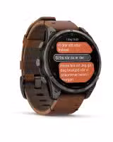 Garmin fēnix® 8 Pro – 47 mm, AMOLED - Sapphire, Karbongrå DLC-titan med kastanjefarget skinnrem - Bilde 3