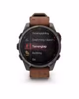 Garmin fēnix® 8 Pro – 47 mm, AMOLED - Sapphire, Karbongrå DLC-titan med kastanjefarget skinnrem - Bilde 4