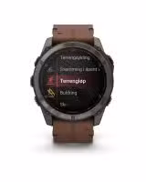 Garmin fēnix® 8 Pro – 51 mm, AMOLED - Sapphire, Karbongrå DLC-titan med kastanjefarget skinnrem - Bilde 4