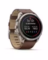 Garmin fēnix® 9 Pro – inReach®, 51mm - Titan med valnøttfarget skinnrem - Bilde 3