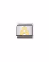 Nomination Charm, Composable Link, Letter A in bonded yellow gold
