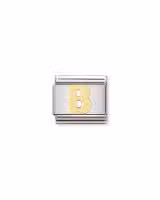 Nomination Charm, Composable Link, Letter B in bonded yellow gold