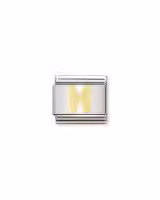 Nomination Charm, Composable Link, Letter H in bonded yellow gold