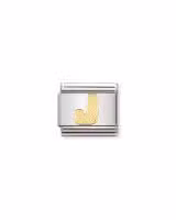 Nomination Charm, Composable Link, Letter J in bonded yellow gold