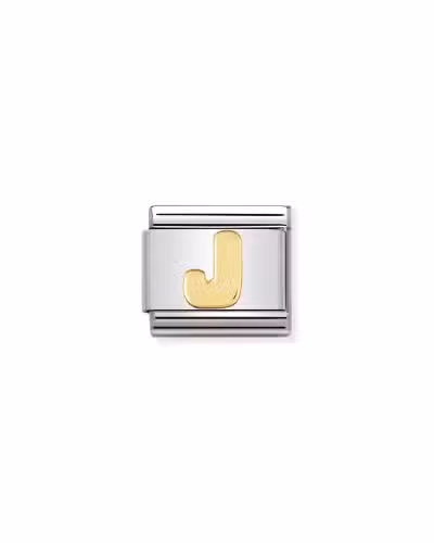 Nomination Charm, Composable Link, Letter J in bonded yellow gold