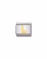 Nomination Charm, Composable Link, Letter L in bonded yellow gold