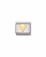 Nomination Charm, Composable Link, Letter V in bonded yellow gold