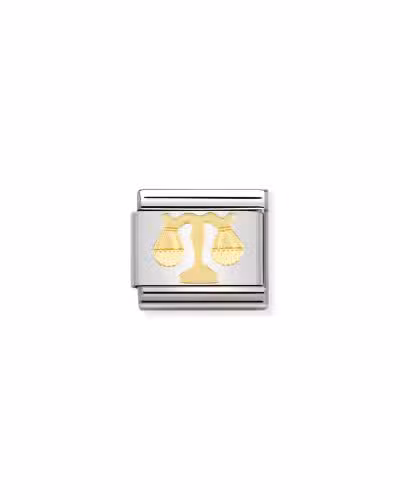 Nomination Charm, Composable Link, Libra in bonded yellow gold