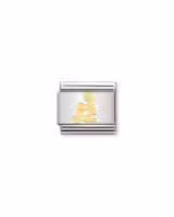 Nomination Charm, Composable Link, Aquarius in bonded yellow gold