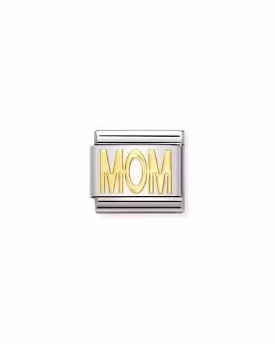 Nomination Charm, Composable Link, MOM in bonded yellow gold