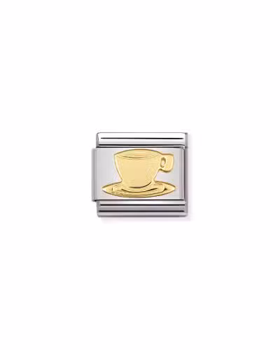 Nomination Charm, Composable Link, Coffee Cup in bonded yellow gold