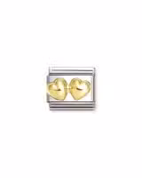 Nomination Charm, Composable Link, Raised Double Heart
