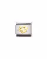 Nomination Charm, Composable Link, Paw Print, etched detail