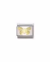 Nomination Charm, Composable Link, Butterfly, etched detail
