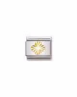Nomination Charm, Composable Link, Four-Leafed Clover, etched detail