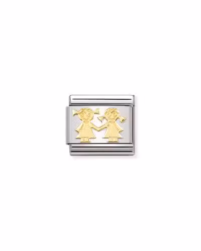 Nomination Charm, Composable Link, gold Sisters