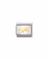 Nomination Charm, Composable Link, gold Airplane symbol