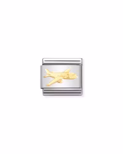 Nomination Charm, Composable Link, gold Airplane symbol