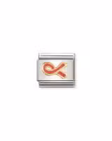 Nomination Charm, Composable Link, Pink Ribbon in bonded yellow gold