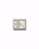 Nomination Charm, Composable Link, Glitter 4-Leaf Clover
