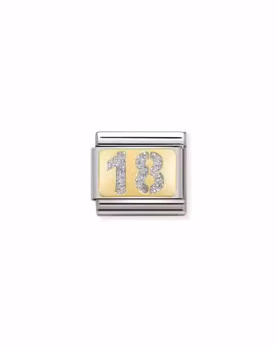 Nomination Charm, Composable Link, Glitter Number 18