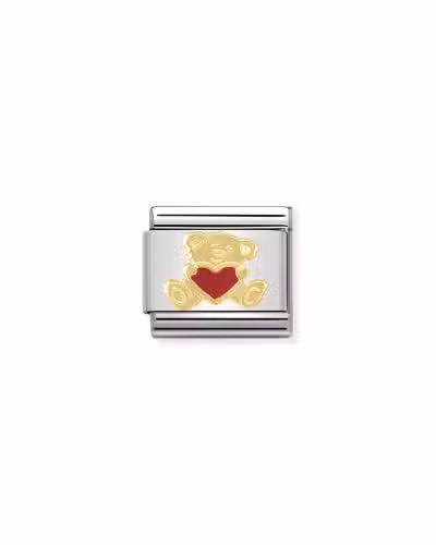 Nomination Charm, Composable Link, Teddy with Heart