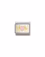 Nomination Charm, Composable Link, Yellow Gold MOM, Heart