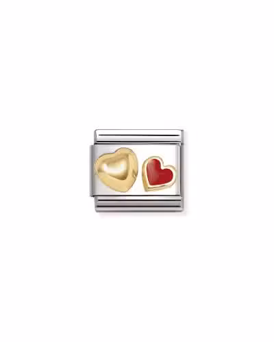 Nomination Composable Classic Link, Raised Heart and Red Heart
