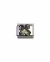 Nomination Charm, Composable Link, Flower Black Mother of Pearl