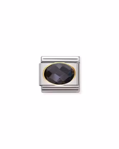 Nomination Charm, Composable Link, with black and faceted Zirconia