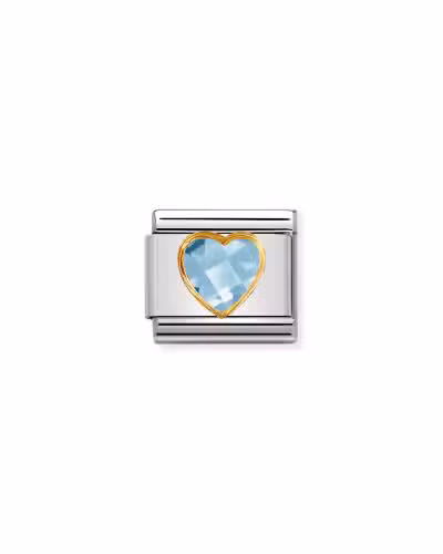 Nomination Composable Classic Multifaceted Light Blue Heart Link