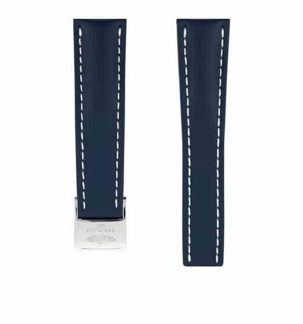 BREITLING BLUE CALFSKIN LEATHER STRAP - 24-20 MM