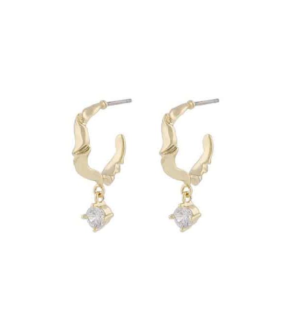 Snö of Sweden Malibu ovale hengende øredobb g/klar - Onesize