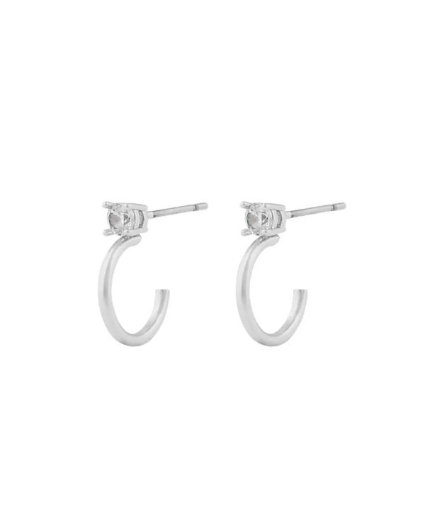Snö of Sweden Fanny øreringer i forsølvet messing med zirkonia