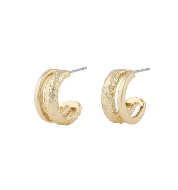 Snö of Sweden Lauren doble ovale øreringer plain g - Onesize