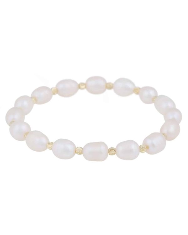 Snö of Sweden Hilma armbånd i forgylt messing med ferskvannsperler