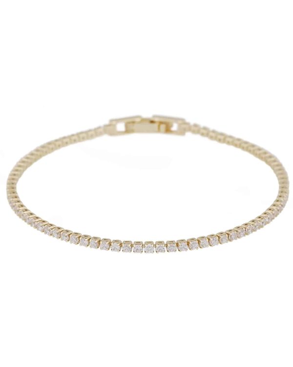 Snö of Sweden Sally armbånd i forgylt messing med zirkonia