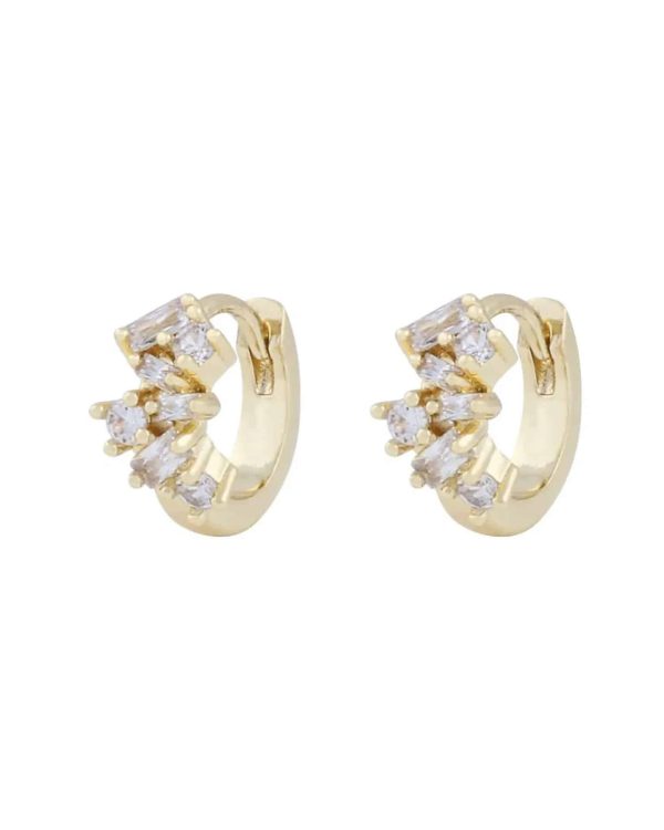 Snö of Sweden Envy øreringer i forgylt messing med zirkonia