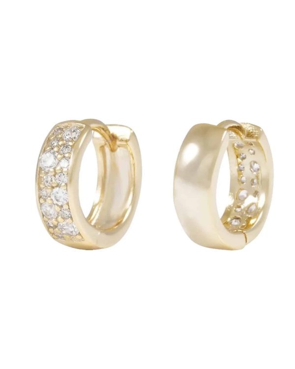 Snö of Sweden Nisi øreringer i forgylt messing med zirkonia