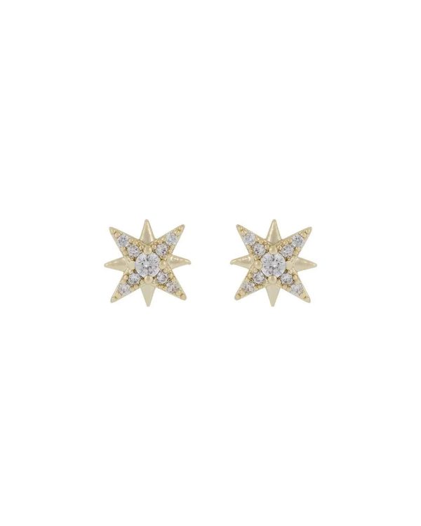 Snö of Sweden Stellaris øredobber i forgylt messing med stjerne