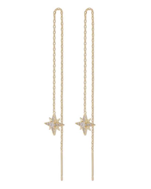 Snö of Sweden Stellaris kjede-øredobber - Gull