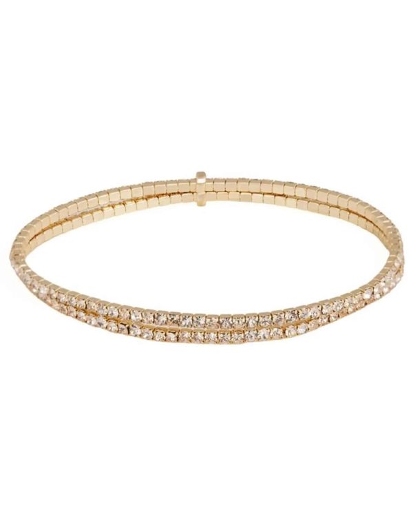 Snö of Sweden Sprinkles armbånd i forgylt messing med zirkonia