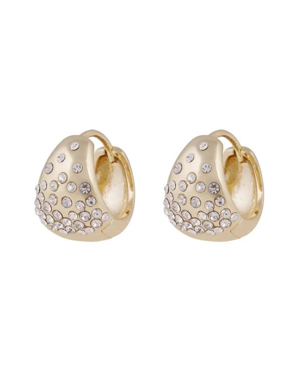 Snö of Sweden Sprinkles Core øreringer i forgylt messing med zirkonia