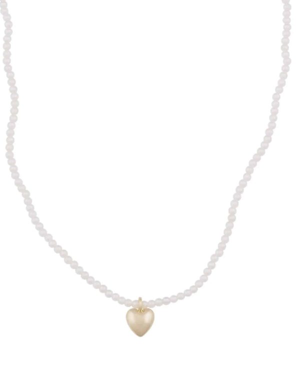 Snö of Sweden Lovely perlekjede i forgylt messing med hjerte