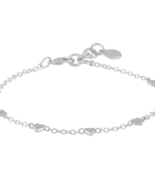 Snö of Sweden Lovely armbånd med små hjerter, 19 cm - Sølv