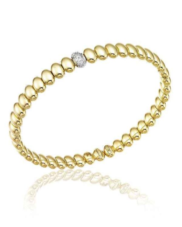 Armbånd 750 gult gull med diamanter 0,07 ct - 1B01439B12180