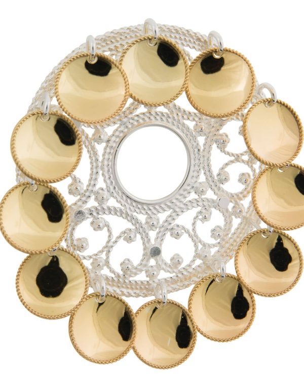 Stor Rosesølje med forgylte lauv - 8,9 cm - 1875